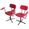 Red & Black Desk Chairs, 1960s, Set of 2 1