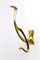 Art Nouveau Brass Coat Hooks, 1900s, Set of 5 9