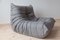 Grey Microfiber Togo Lounge Chair by Michel Ducaroy for Ligne Roset 2
