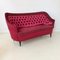 Italian Dark Crimson Two-Seater Sofa, 1940s, Image 3