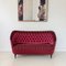 Italian Dark Crimson Two-Seater Sofa, 1940s 15