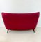 Italian Dark Crimson Two-Seater Sofa, 1940s 11