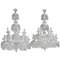 Large Crystal 12-Light Chandeliers, 1950s, Set of 2 1