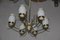 Mid-Century Italian Brass & Murano Glass Chandelier in the Style of Stilnovo 6