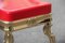 Tabouret en Laiton Massif et Verre Acrylique Rouge, Italie, 1950s 7