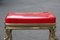 Italian Solid Brass & Red Acrylic Glass Stool, 1950s, Image 5