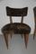Italian Wood & Chenille Club Chairs, 1950s, Set of 2 2