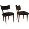 Italian Wood & Chenille Club Chairs, 1950s, Set of 2 1