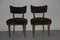 Italian Wood & Chenille Club Chairs, 1950s, Set of 2 4