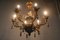 Lámpara de araña de porcelana y oro de 24 quilates, años 70, Imagen 12