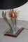 Lampada da tavolo vintage in rame, acciaio, ottone e vetro acrilico, Italia, anni '70, Immagine 2