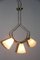 Mid-Century Brass, Reticello & Murano Glass Ceiling Lamp 7