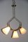 Mid-Century Brass, Reticello & Murano Glass Ceiling Lamp 2