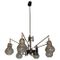 Mid-Century Italian Brass & Glass Chandelier, Image 1