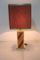 Lámpara de mesa vintage de madera y latón, años 70, Imagen 6