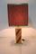 Vintage Wood & Brass Table Lamp, 1970s, Image 6