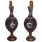 Italian Enamel Amphora Vases, 1940s, Set of 2 1