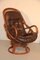 Rattan & Leather Swivel Lounge Chairs, 1960s, Set of 2, Image 10