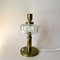 Large Vintage Scandinavian Brass Table Lamp with Glass Detail 1