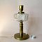 Large Vintage Scandinavian Brass Table Lamp with Glass Detail 2