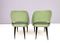 Beistellstühle mit grünem Sitz aus Skai & ebonisiertem Holzgestell, 1950er, 2er Set 6
