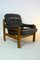 Danish Oak & Leather Easy Chair, 1970s 1