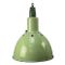 Lampe à Suspension Industrielle Vintage en Fonte & Émail Vert 1