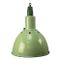 Vintage Industrial Cast Aluminium & Green Enamel Pendant 1