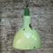 Vintage Industrial Cast Aluminium & Green Enamel Pendant 4