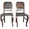 Antique Embossed Leather Dining Chairs, 1900s, Set of 2 1