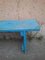 Antique Blue Painted Wooden Bench 3
