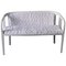 Art Nouveau Style White Painted & Upholstered Bench, 1940s, Image 1