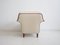 White Armchair with Stained Beech Legs and Stud Decorations, 1950s 5