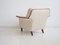 White Armchair with Stained Beech Legs and Stud Decorations, 1950s, Image 6