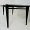 Mid-Century Modern Dining Table with Black Steel Frame & Sandblasted Glass Top, 1970s 4