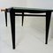 Mid-Century Modern Dining Table with Black Steel Frame & Sandblasted Glass Top, 1970s, Image 4