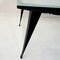 Mid-Century Modern Dining Table with Black Steel Frame & Sandblasted Glass Top, 1970s, Image 8