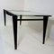 Mid-Century Modern Dining Table with Black Steel Frame & Sandblasted Glass Top, 1970s 3