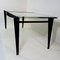 Mid-Century Modern Dining Table with Black Steel Frame & Sandblasted Glass Top, 1970s, Image 3