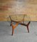 Mid-Century Couchtisch aus Glas & Teak 3