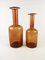 Flaschenförmige Vintage Glasvasen von Otto Breuer für Holmegaard, 2er Set 2