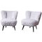 White Faux Fur Cocktail Chairs, Set of 2 1