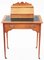 Antique Victorian Satinwood Leather Writing Table Desk, Image 1