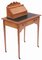 Antiker viktorianischer Schreibtisch aus Seidenholz mit Lederauflage 2