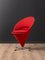 Roter Cone Chair von Verner Panton, 1950er 3
