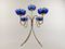 Vintage Blue Glass Candelabra by Gunnar Ander for Ystad-Metall 8