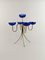 Candelabro vintage in vetro blu di Gunnar Ander per Ystad-Metall, Immagine 2