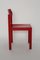 Red Beech Wood Dining Chairs by Rainer Schell, 1960s, Set of 7 8