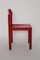 Rote Esszimmerstühle aus Buche von Rainer Schell, 1960er, 7er Set 8