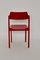 Rote Esszimmerstühle aus Buche von Rainer Schell, 1960er, 7er Set 9